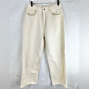 DAZY High Rise Wide Leg‎ Cream White Denim Size Medium Cotton Neutral 29"